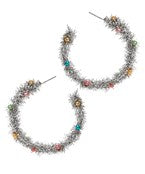 TINSEL WREATH HOOP EARRINGS
