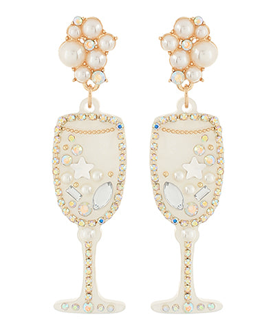 PEARL CLUSTER CHAMPAGNE EARRINGS