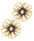 BEADED CRYSTAL FLOWER EARRINGS