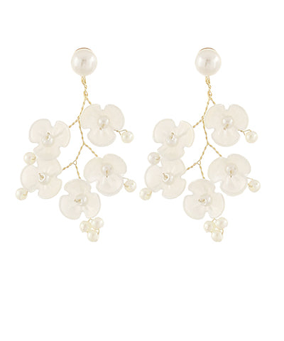 PEARL CLUSTER FLOWER EARRINGS