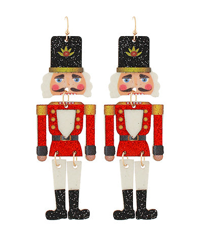 GLITTER NUTCRACKER DROP EARRINGS