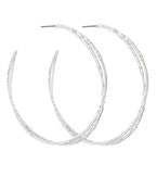 TEXTURED METAL HOOP EARRINGS