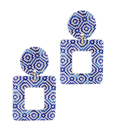 DISK & OPEN SQUARE SANTORINI EARRINGS
