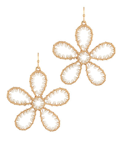 SEED BEAD FLOWER EARRINGS