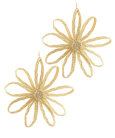 FLOWER RAFFIA EARRINGS