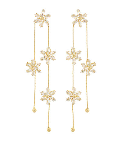 FLOWER BAGUETTE EARRINGS