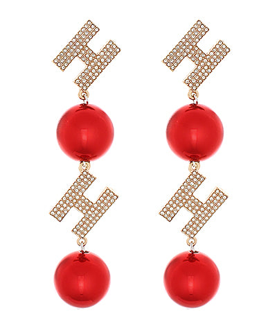 CHRISTMAS ORNAMENT "HOHO' DROP EARRINGS