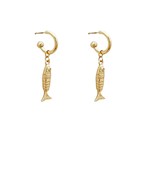 FISHY TEXTURED DANGLE EARRINGS