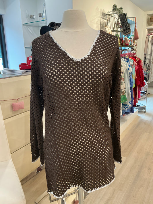 CHOCOLATE CROCHET COVER-UP