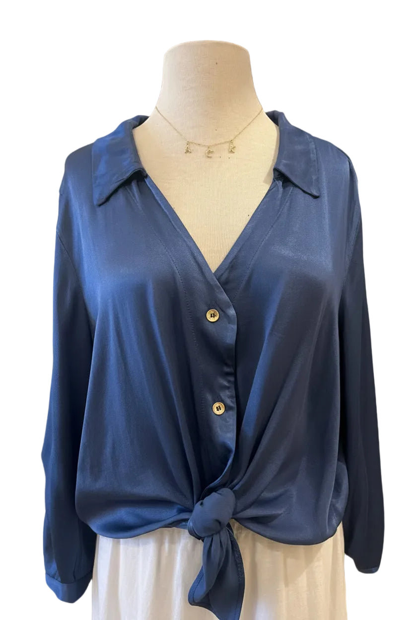 SATIN TIE TOP
