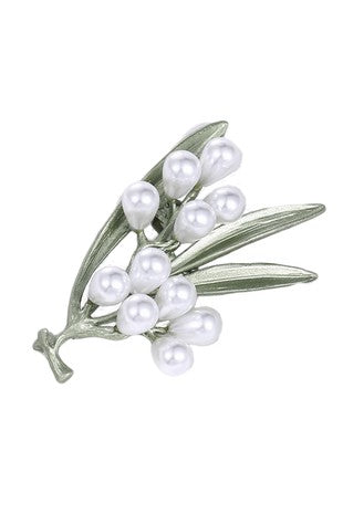 FLORAL PEARL PIN BROOCH