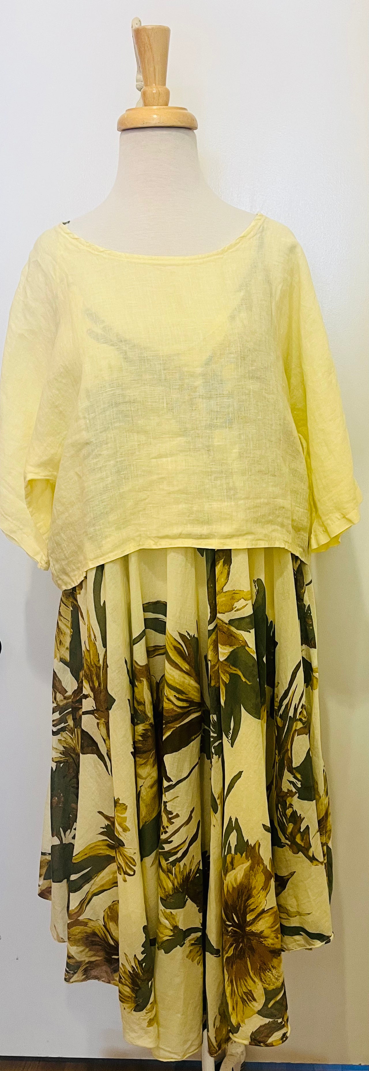 VANILLA BEAN COMBO TOP AND DRESS OVERLAY