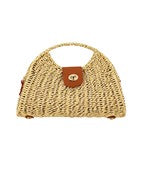 METALLIC HALF MOON CLUTCH HANDBAG