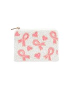 PINK BEADED COIN POUCH