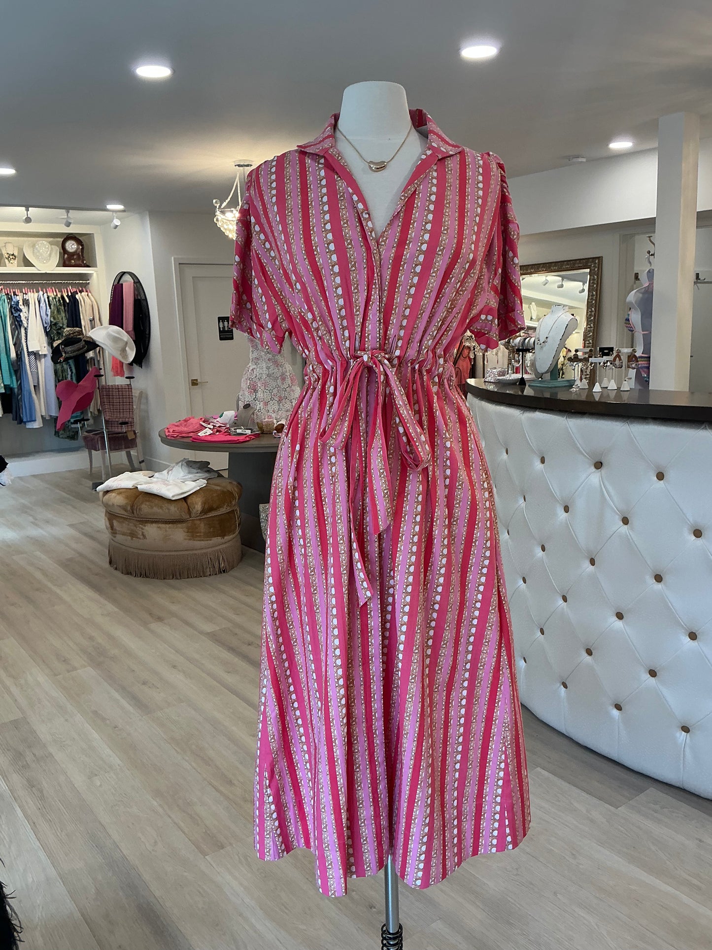 BRIA STRIPE PINK SORBET DRESS