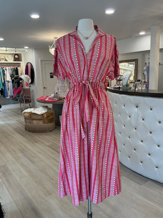 BRIA STRIPE PINK SORBET DRESS