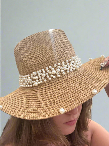 STRAW & PEARL HAT
