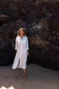 RAGALLO EYELET BEACH DRESS