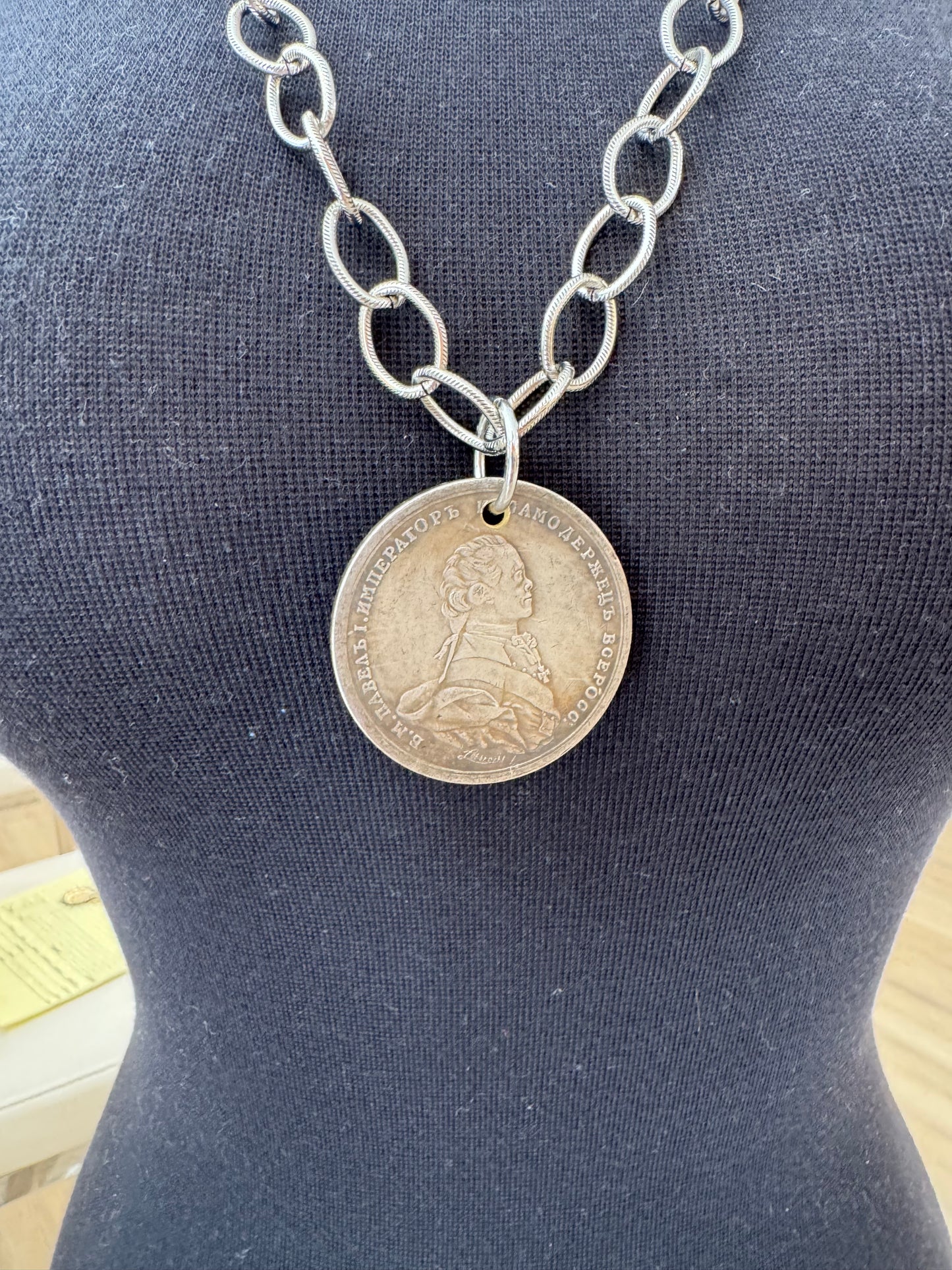 PINK CROSS COIN NECKLACE