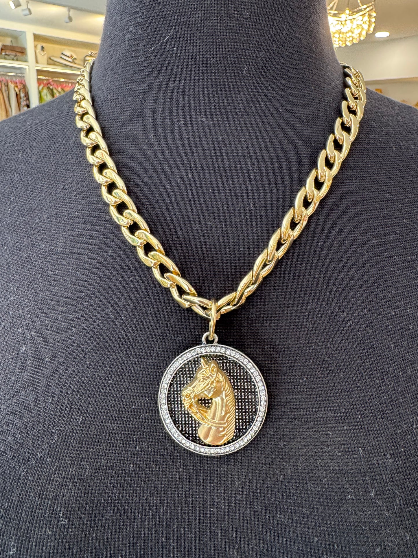 HORSE COIN CHAIN NECKLACE