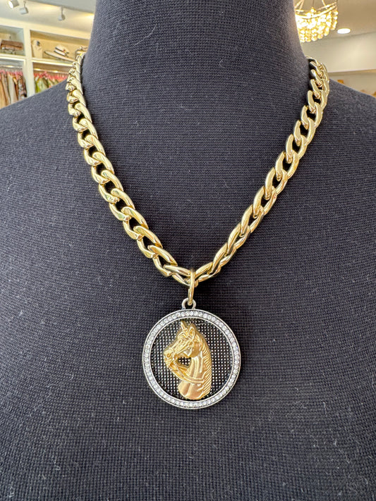 HORSE COIN CHAIN NECKLACE