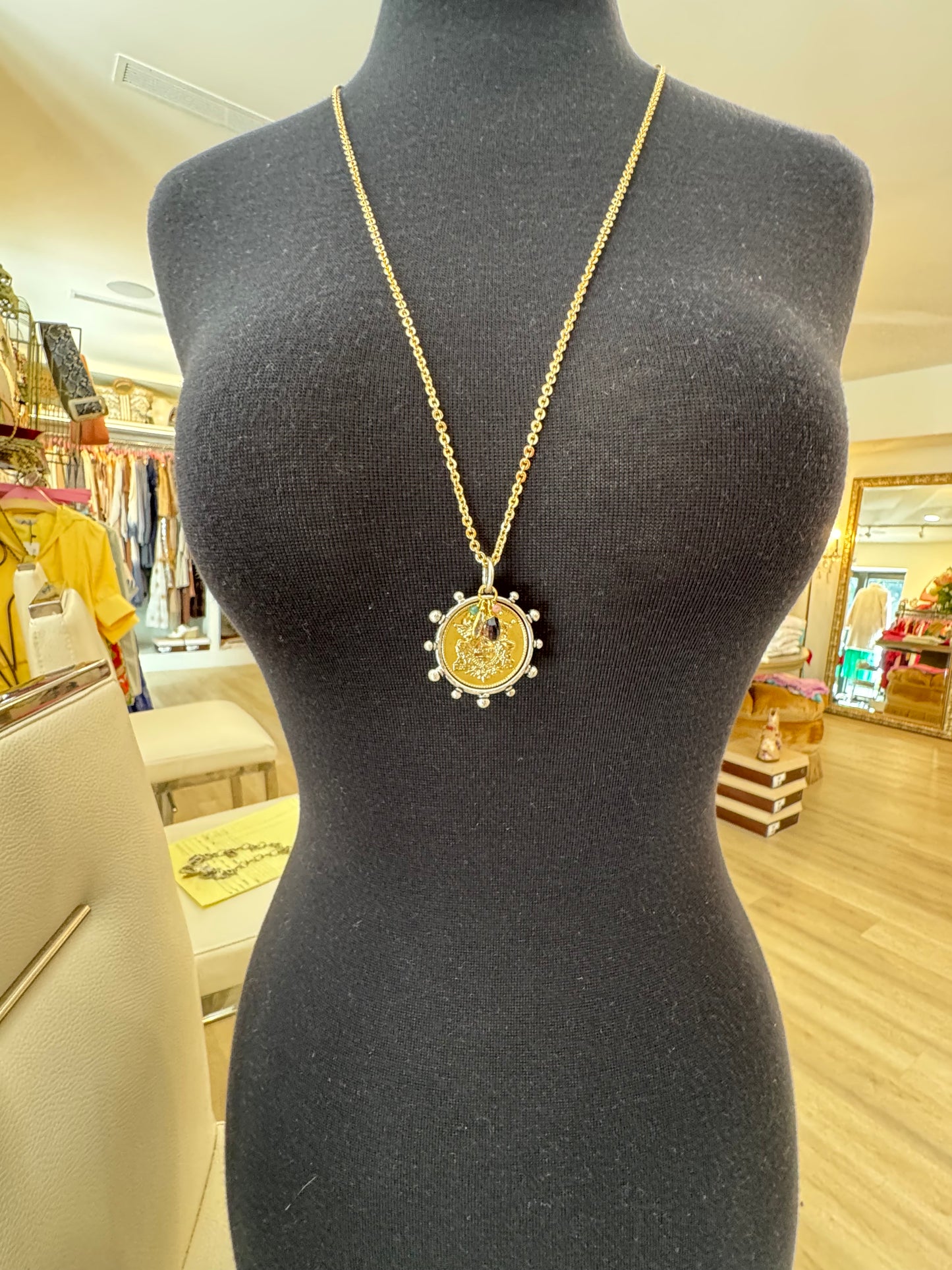 GOLD ANGEL COIN NECKLACE