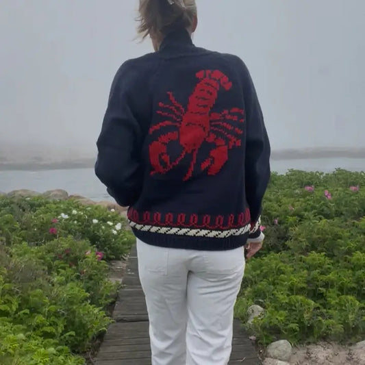 LIGHT LOBSTER CARDIGAN SWEATER
