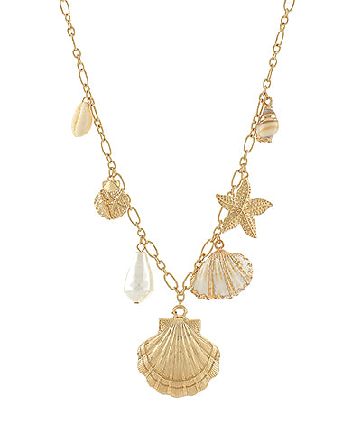 SHELL MULTI CHARM NECKLACE