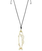 FISH OUTLINE & CORD NECKLACE