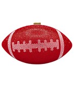 RED RHINESTONE FOOTBALL CLUTCH