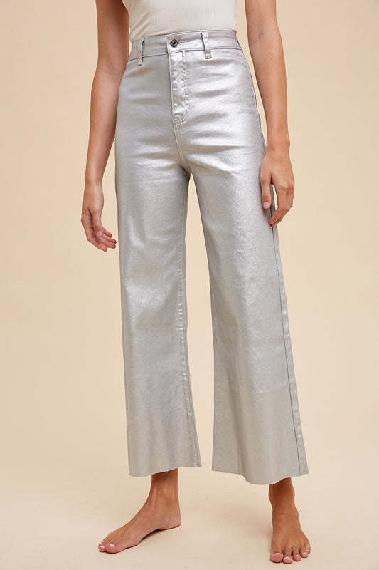 SILVER METALLIC JEANS