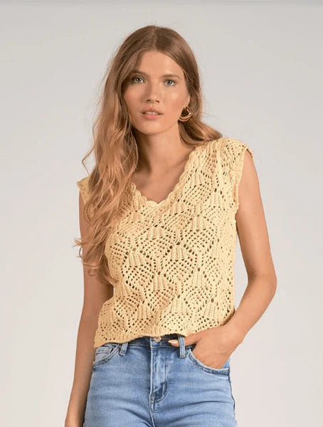 QUINN'S CROCHET CAP SLEEVE TANK TOP