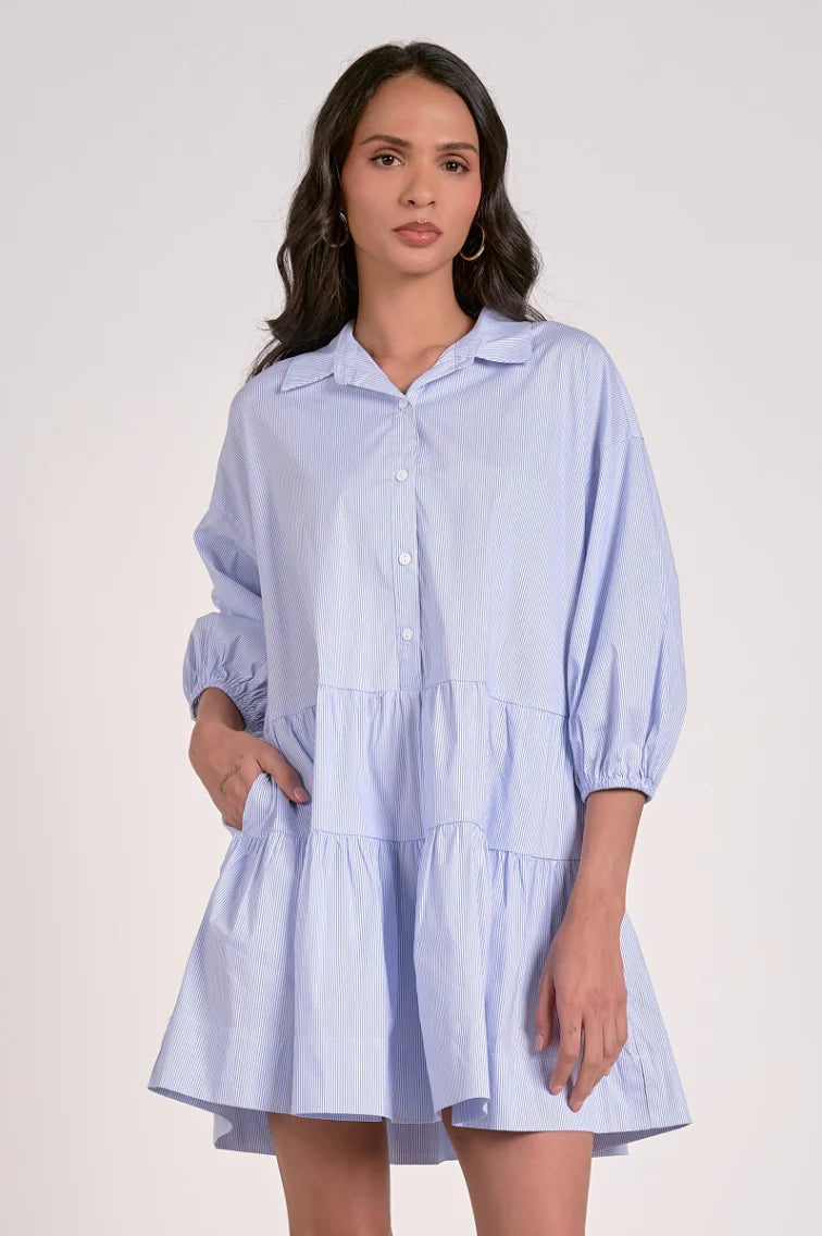 BABE BLUE STRIPED DRESS