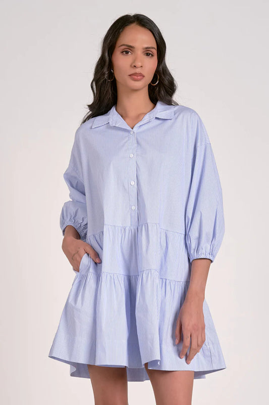 BABE BLUE STRIPED DRESS