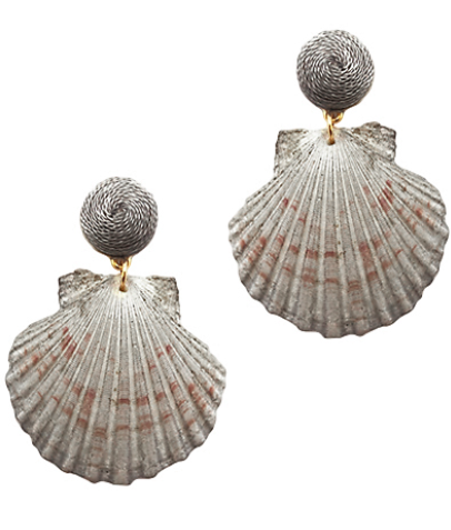 SILVER SHELL EARRINGS