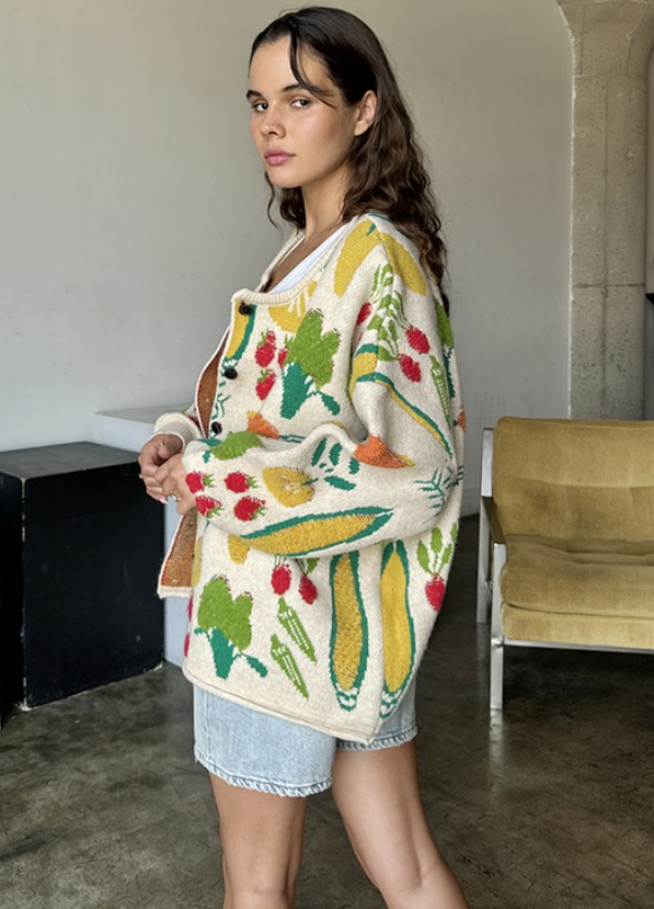 FILL YOUR VEGGIE BASKET CARDIGAN