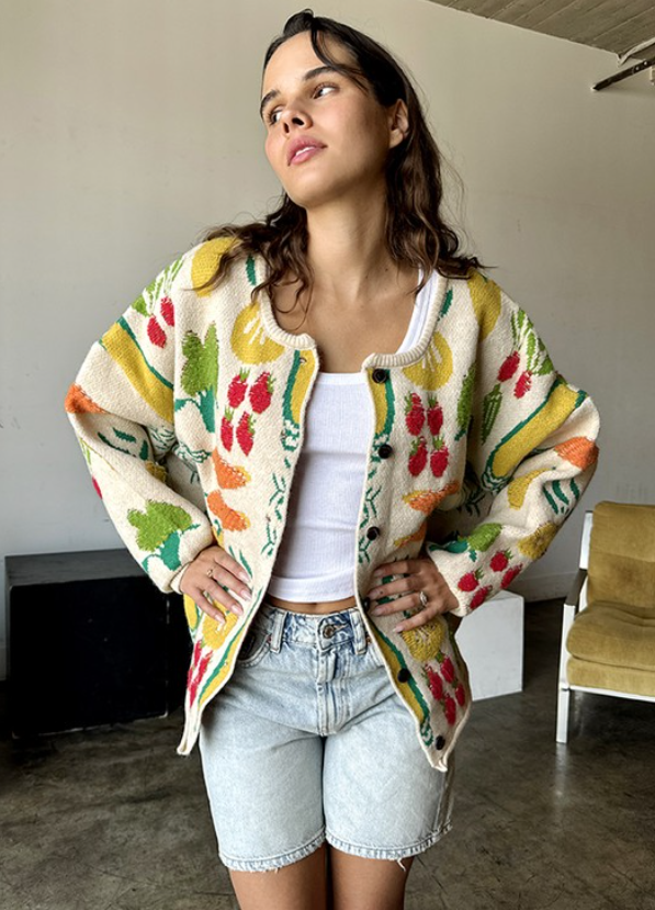 FILL YOUR VEGGIE BASKET CARDIGAN