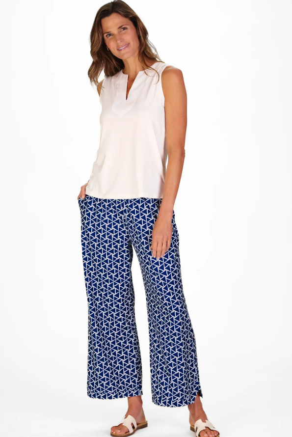 JANE NAVY FLAGS PANTS