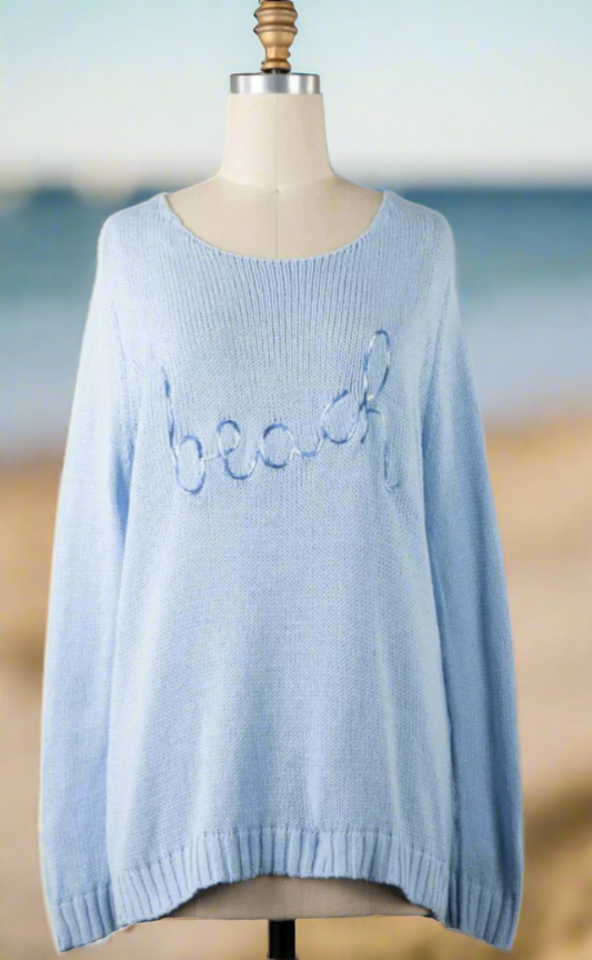 ROPE LETTERED BEACH SWEATER