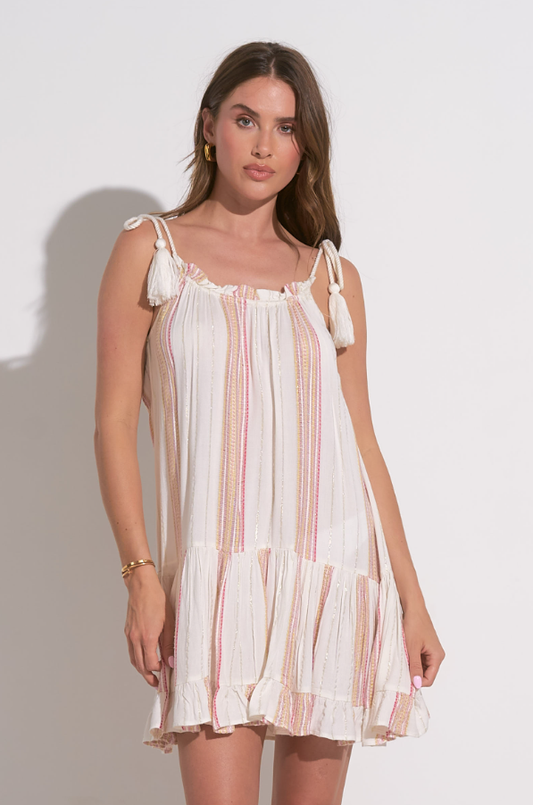 GRACE'S TIE STRAP MINI SWIM COVER-UP DRESS