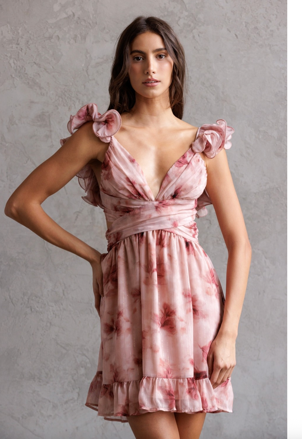 BELLA RUFFLED ROMANTIC MINI DRESS