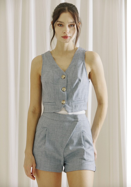 HEATHERED JACKET VEST
