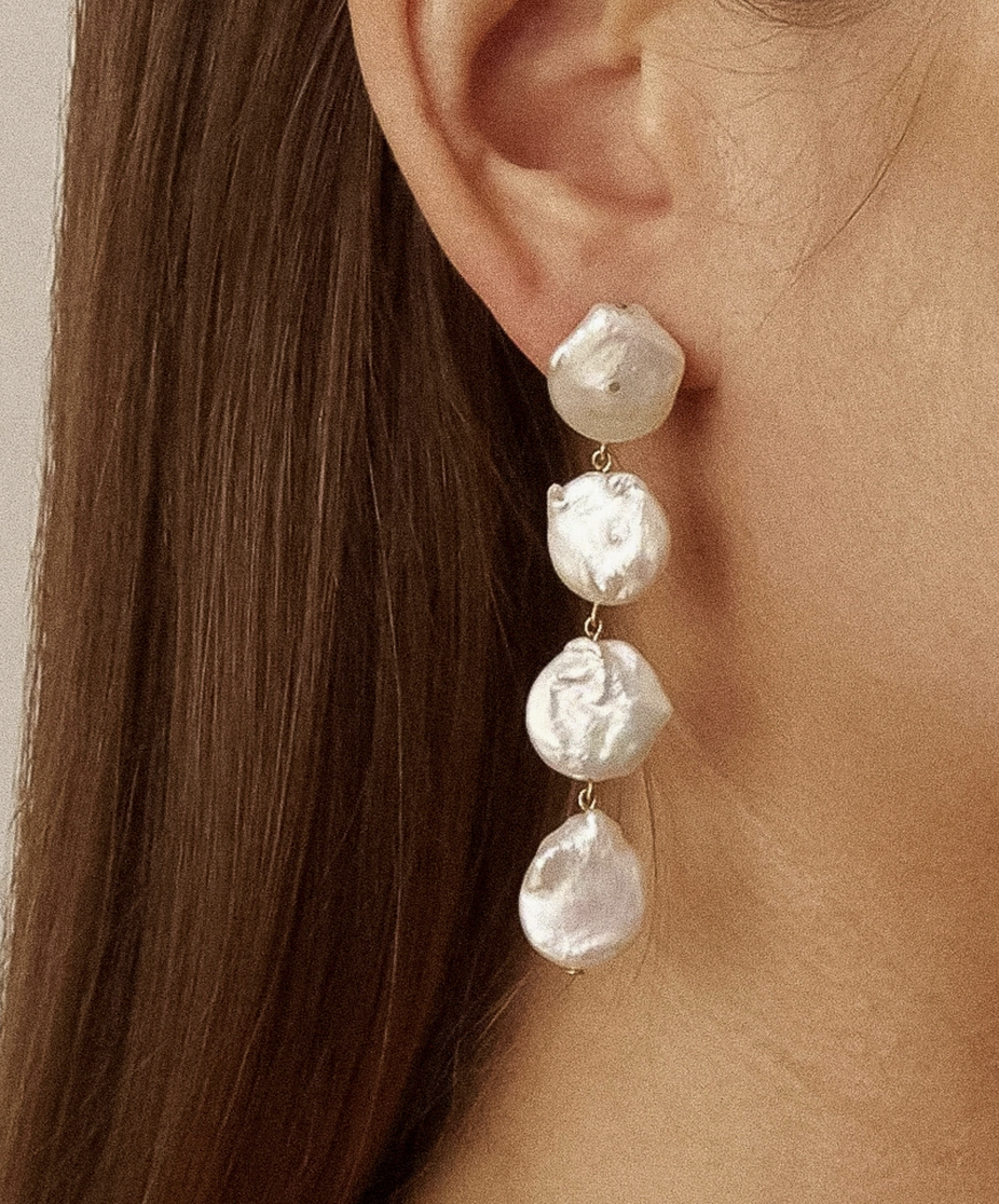 FOUR DROP PEARL EARRINGS