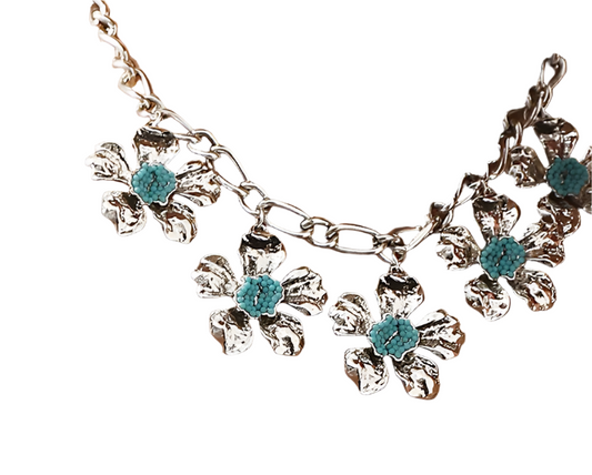 VINTAGE FLOWER PENDANT NECKLACE