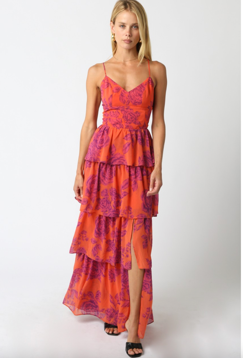ORANGE JULIUS RUFFLE TIER DRESS
