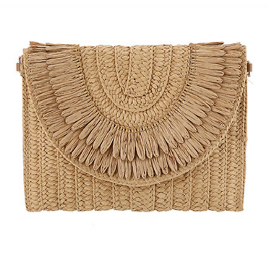 STRAW FLIPOVER CLUTCH