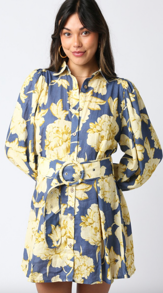 EVE FLORAL BELT DRESS