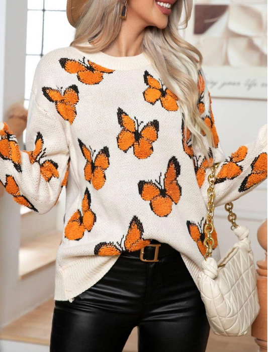 BUTTERFLY JACQUARD SWEATER