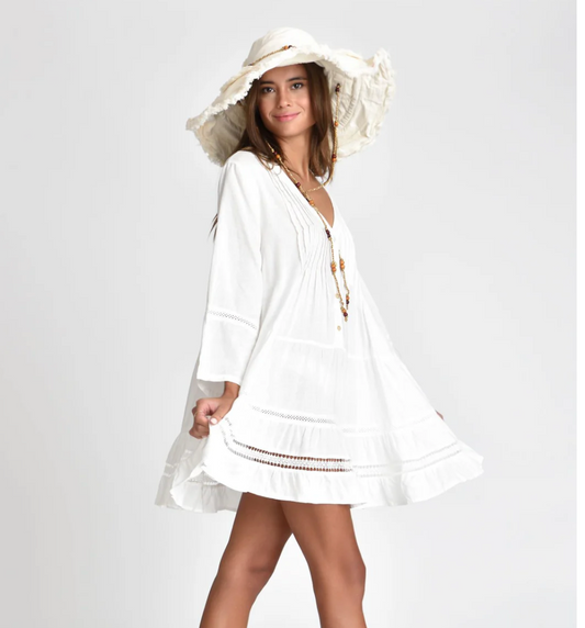THE MED PLEATED LINEN DRESS