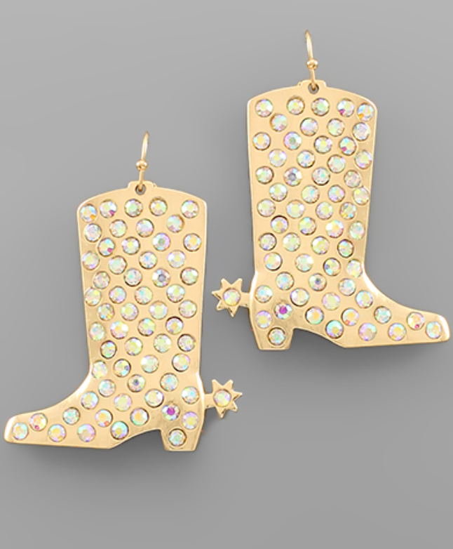 DAZZLED WESTERN BOOTS EARRINGS